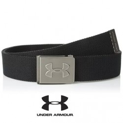 NEW Under Armour Mens Webbing Golf Belt, Black (001)/Graphite, One Size Fits All