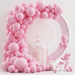 NEW (READ NOTES) NISOCY Pastel Pink Balloons Arch Garland Kit, 55 BALLONS, 18In 12In 10In 5In Light Pink Balloons Different Sizes for Birthday Baby Shower Gender Reveal Princess Theme Valentine's Day Party Decorations