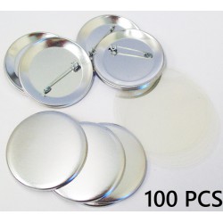 NEW 100PCS (50 BUTTONS TOTAL) 2.5 Tecre Pin Back Button Parts 2-1/2 Inch