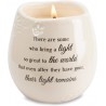 NEW Pavilion Gift Company 19176 In Memory Light Remains Ceramic Soy Wax Candle , White 8 oz,Floral