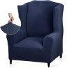 NEW YEMYHOM 1 Piece Stretch Wingback Chair Slipcover Latest Jacquard Design Wing Chair Cover Non Slip Furniture Protector