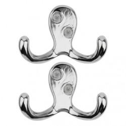 NEW 2 PACK era Welcome DOUBLE Hook, CHROME, 2.75in x 1.87in, WC6623CH