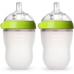 NEW Comotomo Baby Bottle, Green, 8 Ounce, 2 Count