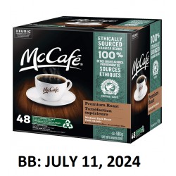 NEW BB: JULY 11, 2024 - 48 PACK McCafé Premium Medium Dark Roast, K-Cup Coffee Pods, 516G