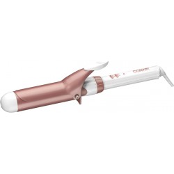 NEW Conair Double Ceramic 1 1/2-Inch Curling Iron, 1 ½ inch barrel produces soft waves – for use on medium and long hair, White/Rose Gold