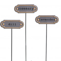 NEW 3 PIECE Hometrends Metal Herb MarkerS - rosemary, dill, LAVENDER