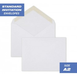 NEW PACK OF 100 Mead Standard A2 Invitation Envelopes, Gummed Closure, 4-3/8 X 5-3/4, Premium 24-lb Paper, White WOVEN, (CO198)