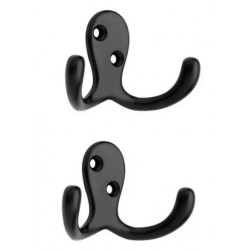 NEW 2 PACK era Welcome DOUBLE Hook, Black, 2.75in x 1.87in, WC6623BK
