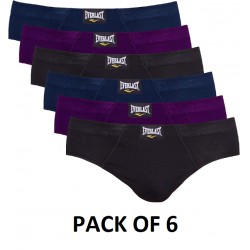 NEW MENS XL (40-42) Everlast Briefs, Active fit and soft waistband, Stretch Fabric, Navy/Purple/Black,  6 PACK