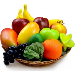 NEW (READ NOTES) 7 Piece Artificial Fruit SET, Fake Fruit Decoration Realistic Faux Fruit Display, Imitation Fruit for Decor