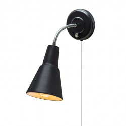 NEW Globe Electric Ramezay 1-Light Matte Black Plug-In or Hardwire Task Wall Sconce Light