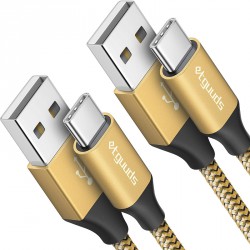 NEW etguuds Gold USB C Cable 10ft, 2-Pack USB to USB C Cable 3A Fast Charging Type C Cable Braided Data Cord