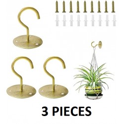 NEW PCS Ceiling Hooks for Hanging Plants, Wall Mount Metal S Plant Hangers with Screws and Anchors for Hanging Plant Baskets, Lanterns, Wind Chimes, Bird Feeder, gold