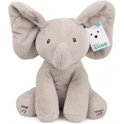 NEW Baby GUND Animated Flappy The Elephant Plush, Singing Stuffed Animal Baby Toy for Ages 0 and Up, Gray, 12