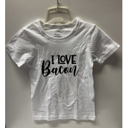 NEW KIDS SIZE 6 I LOVE BACON T-SHIRT, 100% COTTON