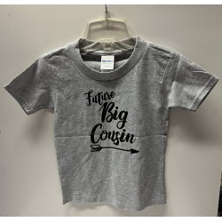 NEW KIDS SIZE 3T GILDAN HEAVY COTTON 'FUTURE BIG COUSIN' T-SHIRT, GREY
