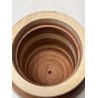 NEW WOODEN TWO TONED JAR WITH LID, HEIGHT 7 WIDTH 4.75