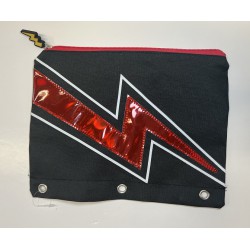NEW 3 RING BINDER LIGHTENING BOLT PENCUL CASE, 8 X10