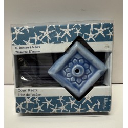 NEW  BLUE CERAMIC INCENSE HOLDER & 20 INCENSE STICKS, OCEAN BREEZE