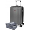 NEW SwissGear Sion Hardside Carry-On Luggage — Lightweight Suitcase with 4 Spinner Wheels, Packing Cubes, and Weatherproof Shell — Dark Silver (Titanium), 19-inch