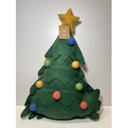 NEW WEST ELM KIDS TREE SHAPED PILLOW, 13X20, GREN