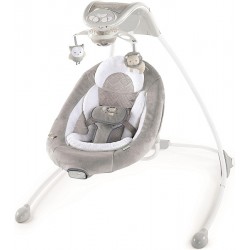 NEW (READ NOTES) Ingenuity InLighten Baby Swing - Cool Mesh Fabric, Vibrations, Swivel Infant Seat, Nature Sounds, Light Up Motorized Mobile - Braden