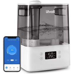 LIGHTLY USED Levoit Humidifier for Bedroom, Cool Mist Humidifiers for Plants, 6L Top Fill Air Humidifier for Large Room, Essential Oil Tray, Smart Control, Work with Alexa, Auto Mode, Night Light