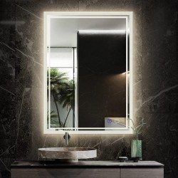 NEW Led Mirror for Bathroom, 600mm *350mm Bathroom Mirror with Lights,Anti-Fog,Dimmable,CRI90+,Touch Button,Water Proof,Horizontal/Vertical，Backlit Mirror