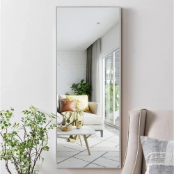 NEW MIRUO Oversized Floor Length Dressing Mirror Bedroom Hanging Mirrors Wall-Mounted Mirror Horizontal/Vertical Leaning Mirror (71 x 28, Silver)