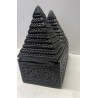 VINTAGE AFRICA HAND CARVED DOUBLE PYRAMID BOX - JEWELS, HERBS