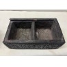VINTAGE AFRICA HAND CARVED DOUBLE PYRAMID BOX - JEWELS, HERBS