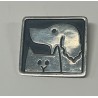 VINTAGE MODERNIST STERLING ENAMEL PIN BROOCH, DOG & CAT