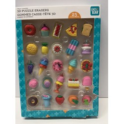 NEW PEN + GEAR 3D ERASER PALS TREAT SHAPES, 25 COUNT