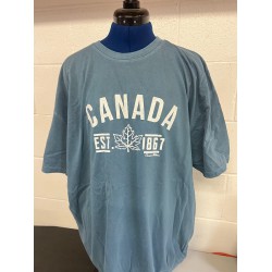 NEW 2XL INSPIRED DYE BY NEXT LEVEL CANADA T-SHIRT, BLUE