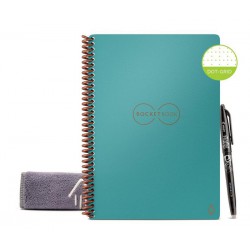 NEW Rocketbook Smart Reusable Notebook - Dot-Grid Eco-Friendly Notebook with 1 Pilot Frixion Pen & 1 Microfiber Cloth Included - Neptune Teal Cover, Executive Size (6 x 8.8)