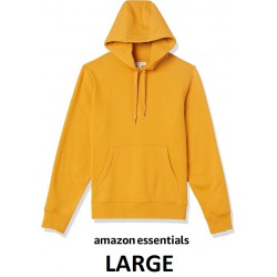 NEW MENS LARGE Amazon Essentials Hooded Fleece Sweatshirt, GOLD