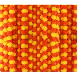 NEW Krati Exports 5 PC - 5 feet Marigold Garland |Indian/American Wedding Party Mantle Decoration, Faux Garlands Wedding Garland, Diwali Decoration, Spring Bush Floral! (Yellow & Dark Orange)