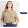 NEW WOMENS 3X Heathered Cozy Shaker-Stitch Pullover Sweater, CAMEL