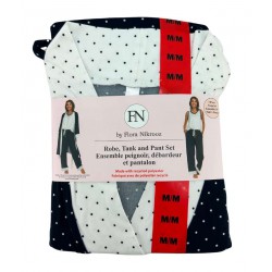 NEW WOMENS MEDIUM Flora Nikrooz Women's 3 Piece Sleep Set: Black & White