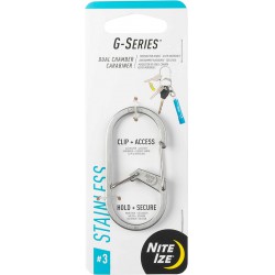 NEW Nite Ize GS3-11-R6 G-Series Dual Chamber Carabiner, Size #3 1-Pack, Stainless Steel