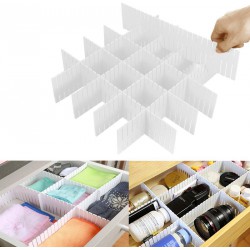 NEW WeFoonLo 8pcs DIY Plastic Drawer Organizer Adjustable Drawer Dividers for Home Tidy Closet, Socks, Underwear, Office School Supplies, Kitchen Utensil Tools (White)