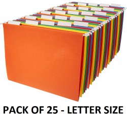 NEW Amazon Basics Hanging Organizer File Folders - Letter Size, Assorted Colors, 25-Pack