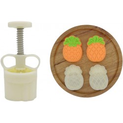 NEW Moon Cake Mold Set Mid Autumn Festival 2pcs Cookie Stamps Pineapple Shape, Thickness Adjustable DIY Hand Press Cookie Dessert Cutter Pastry Decoration Tool Mooncake Maker (50g)