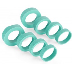 NEW U-Taste Silicone Rings for Rolling Pin: 1.47in Diameter 4-Sizes Dough Bands for Adjustable Roller, 8 Pieces Guides Spacers for Baking Pizza, Cake, 3/8in, 1/4in, 1/6in, 1/16in Thickness (Aqua Sky)