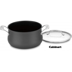 NEW CUISINART 6445-22 Contour Hard Anodized 5 quarts Dutch Oven with Cover, Black