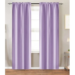 NEW MAINSTAYS ROOM DARKENING ROD POCKET PANELS, 2 PANELS, PURPLE
