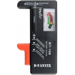 NEW D-FantiX Battery Tester, Universal Battery Checker for AA AAA C D 9V 1.5V Button Cell Batteries (Model: BT-168)