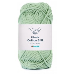 NEW HOBBII FREINDS COTTON 8/8 STANDARD YARN COLOR 113, MISTY GREEN , 50G, 75M