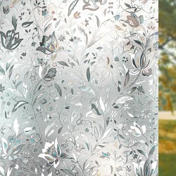 NEW Window Privacy Film, Frosted Removable Glass Covering for Bathroom, Opaque Static Cling Heat Control Door Sticker for Home Office Living Room, 45X100CM