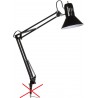 AS-IS Globe Electric 56963 32 Multi-Joint Desk Lamp, Metal Clamp, Black, On/Off Rotary Switch on Shade, Partially Adjustable Swing Arm, Home Office Accessories